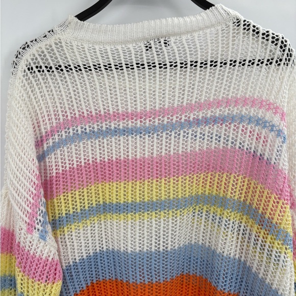 Fate VICI Collection Shades of Spring Knit Cotton Blend Striped Sweater Sz Small - Picture 7 of 15